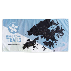 Hiking Towel - Blue Hiking Map